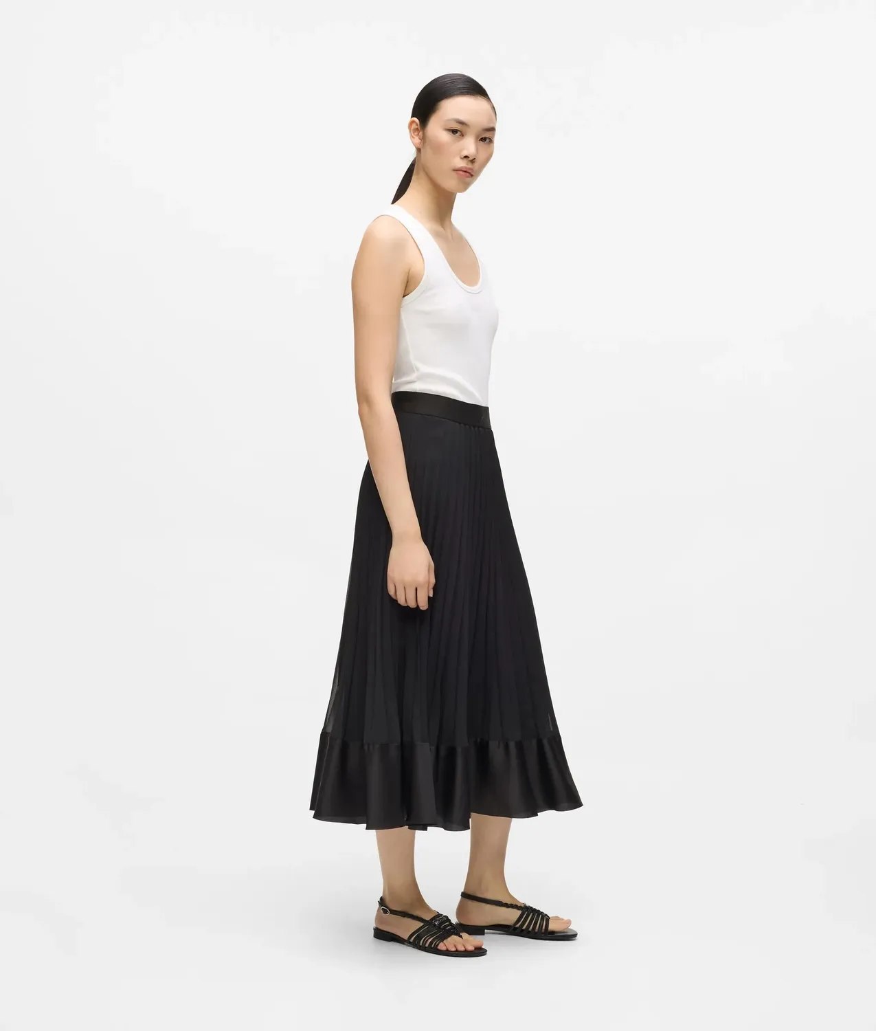 Karl Lagerfeld Satin Plisseerock mit Gummibund