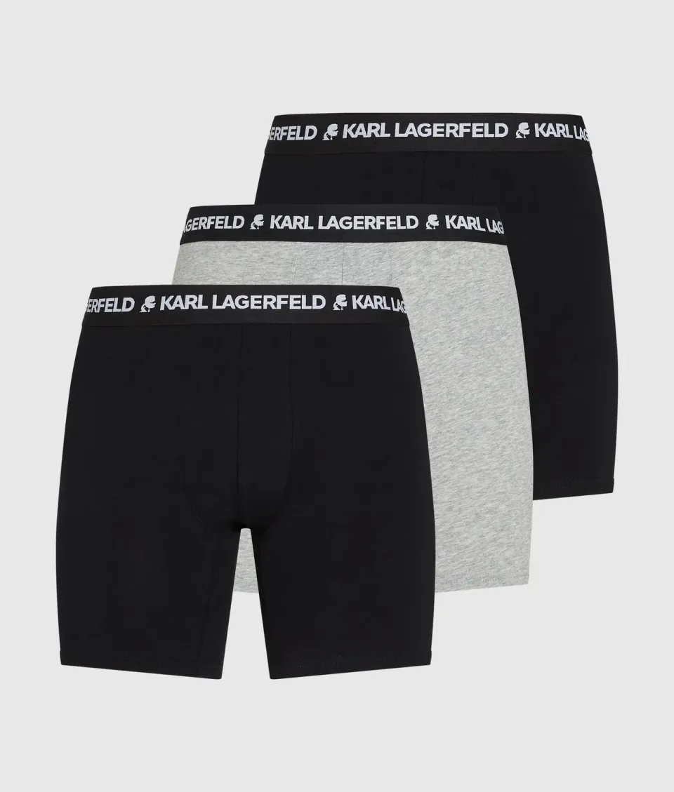 Karl Lagerfeld Logo Trunks 3er Pack Bio-Baumwolle lang