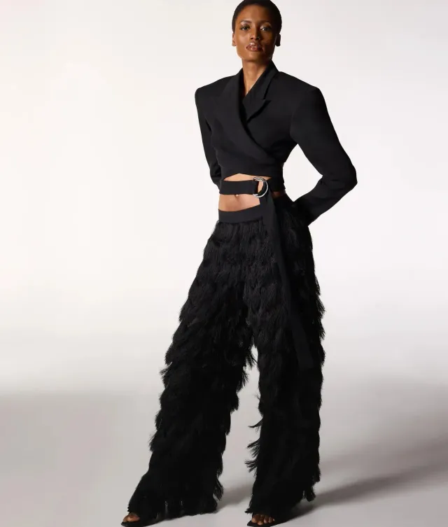 Karl Lagerfeld KL Studio Fringe Pants Hose Fransen