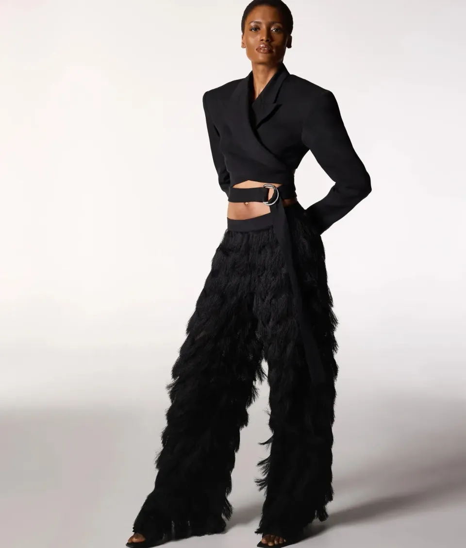 Karl Lagerfeld KL Studio Fringe Pants Hose Fransen