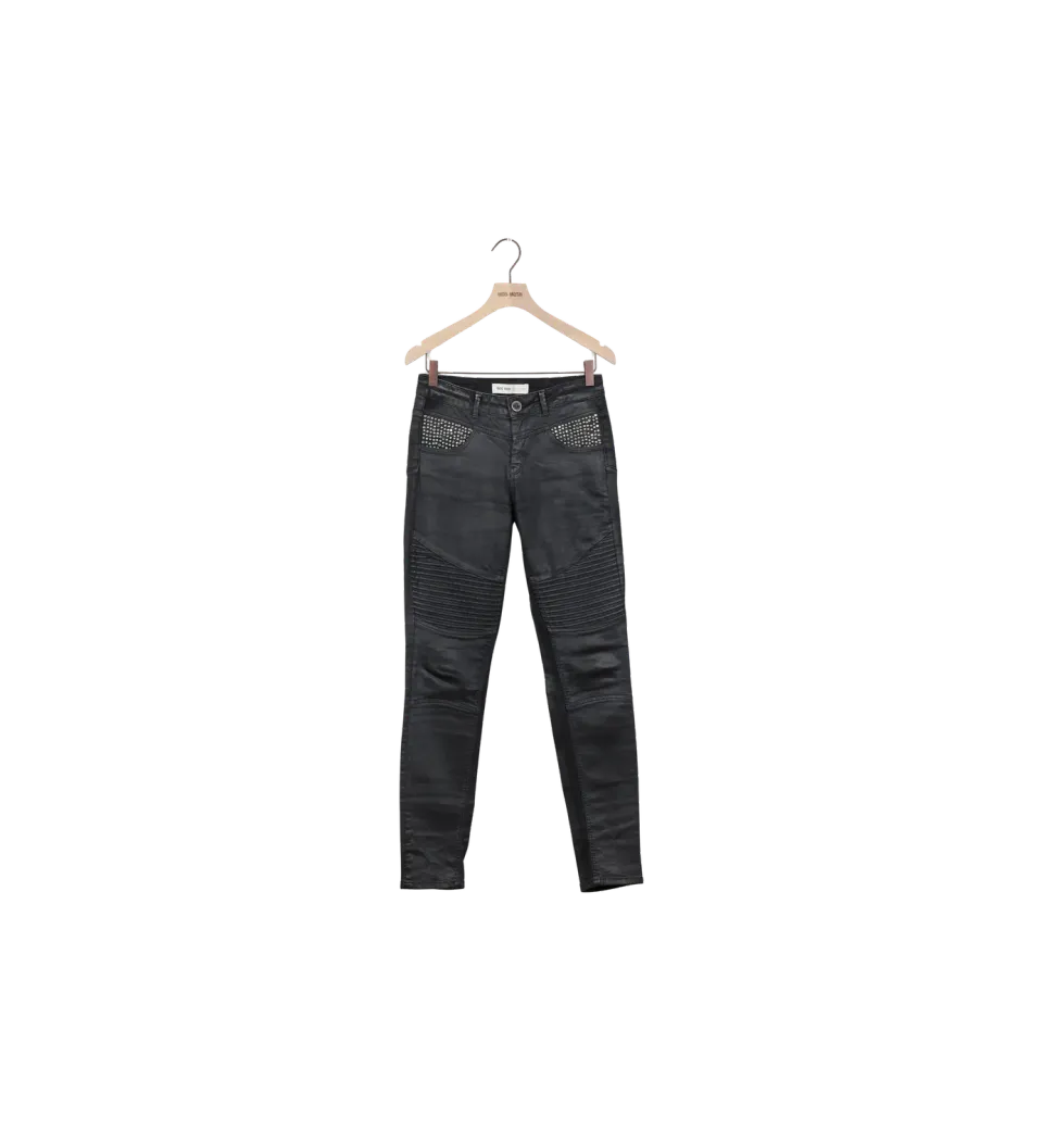 Mos Mosh MMOzzy Biker Jeans Schwarz 27 Secondhand