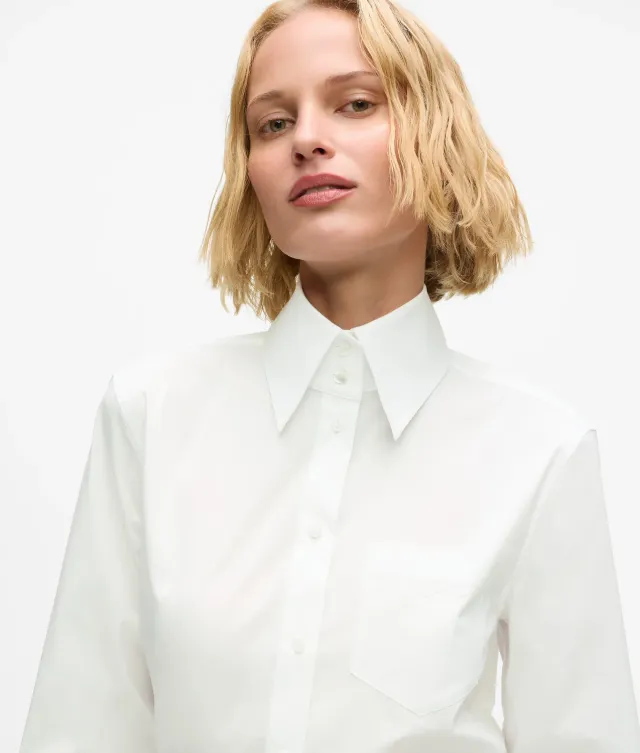 Karl Lagerfeld Poplin Bluse Hemd Stretch Größe 6