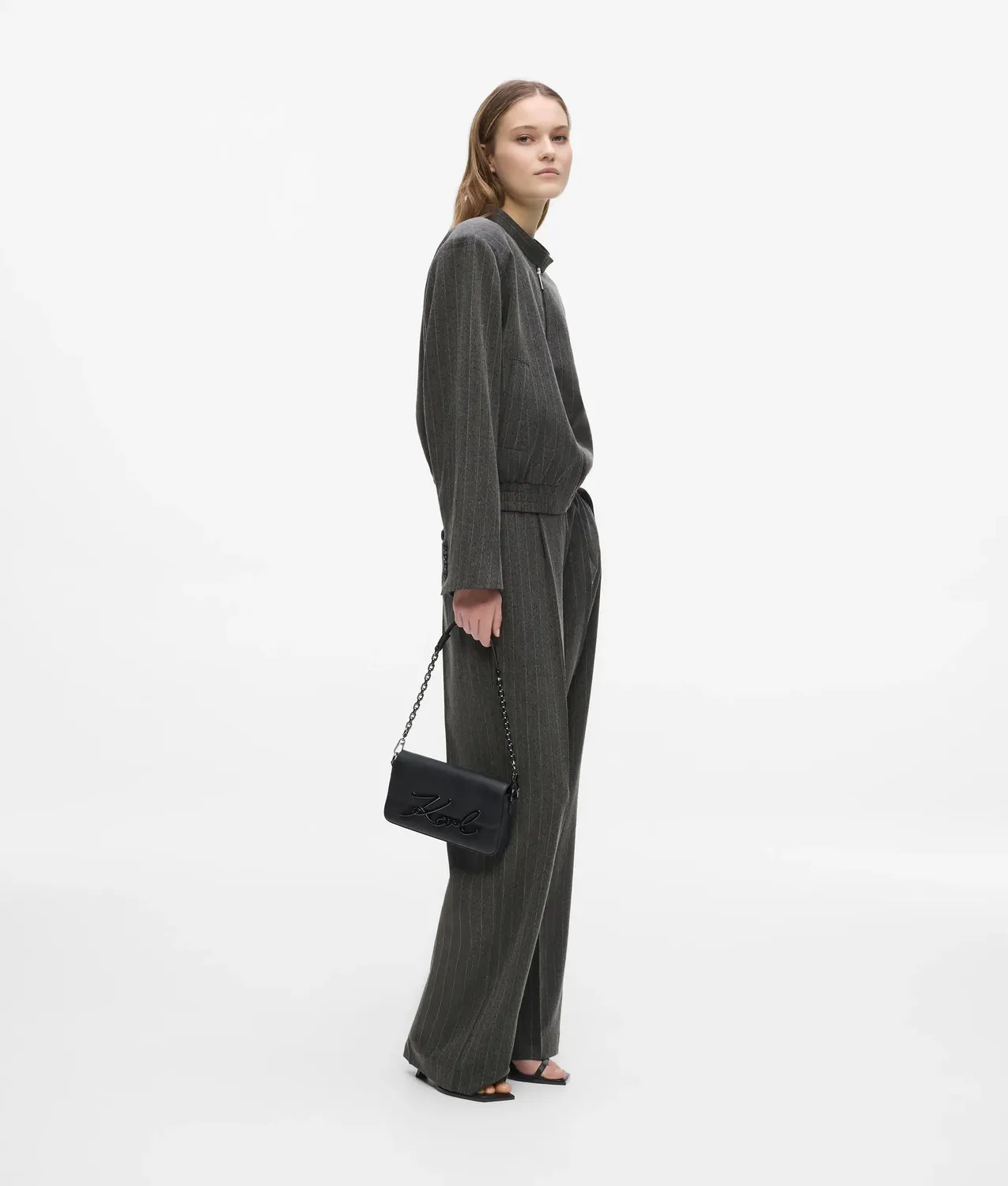 Karl Lagerfeld Pinstripe Hose Strass gerade