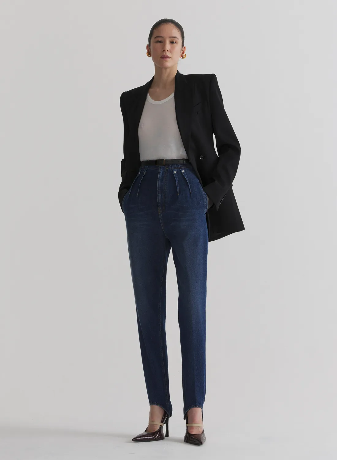 Mugler Cigarette Stirrup Hose Hahnentritt