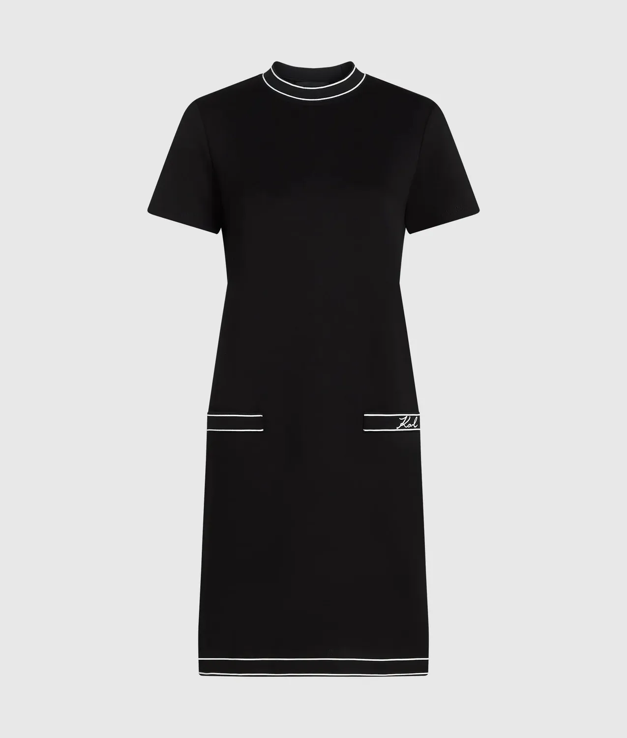 Karl Lagerfeld Piped T-Shirt-Kleid Viskose mit Paspel