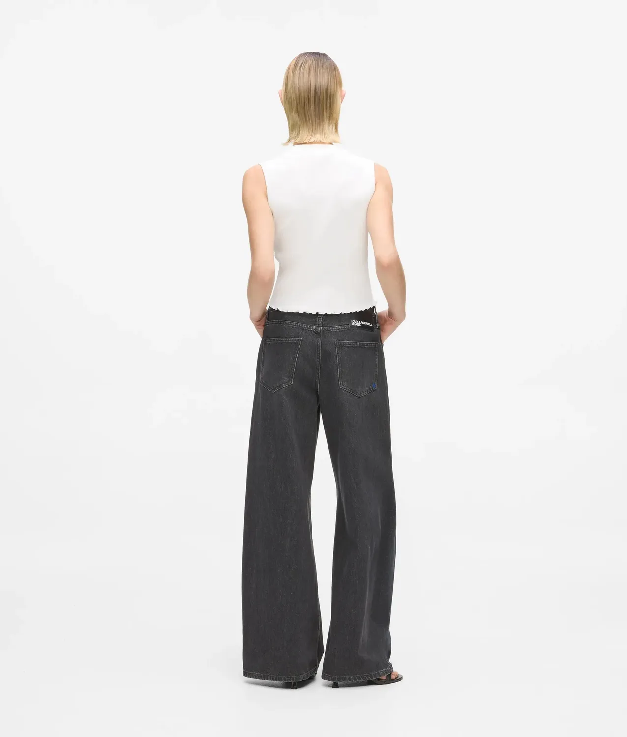 Karl Lagerfeld KL Jeans Low-Rise Wide-Leg Jeans weit