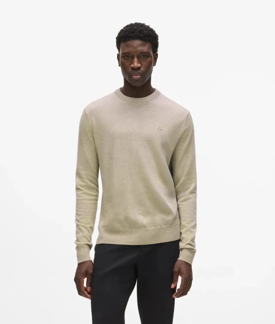 Karl Lagerfeld Merino Pullover Rundhals reine Merinowolle