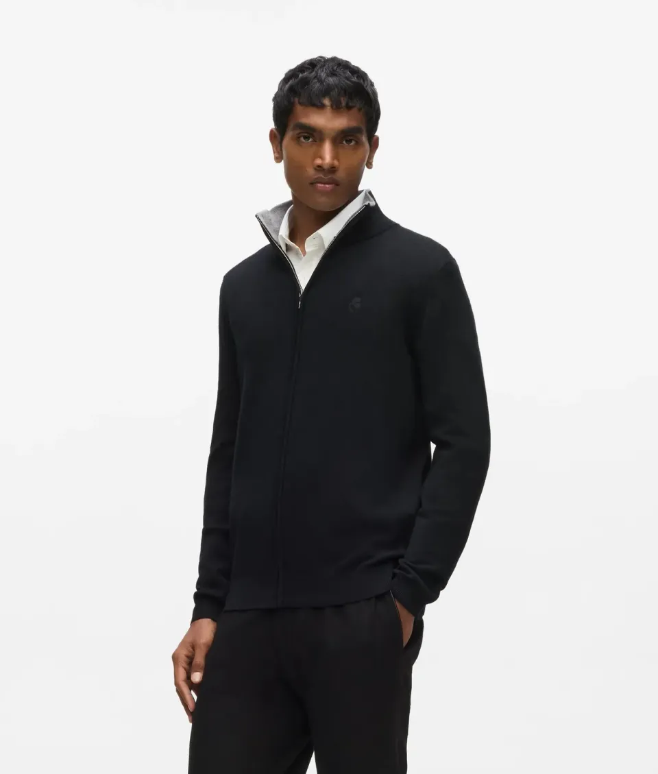 Karl Lagerfeld Wool Zip Cardigan Herren Wolle