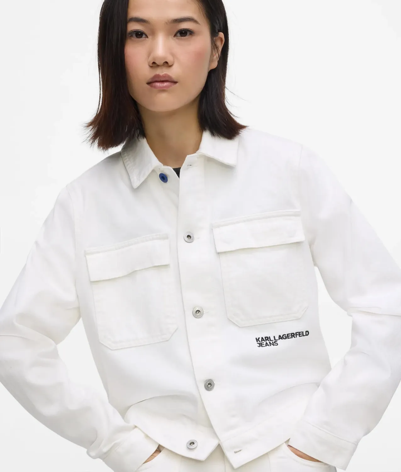 Karl Lagerfeld KL Jeans weiße Jeansjacke Regular