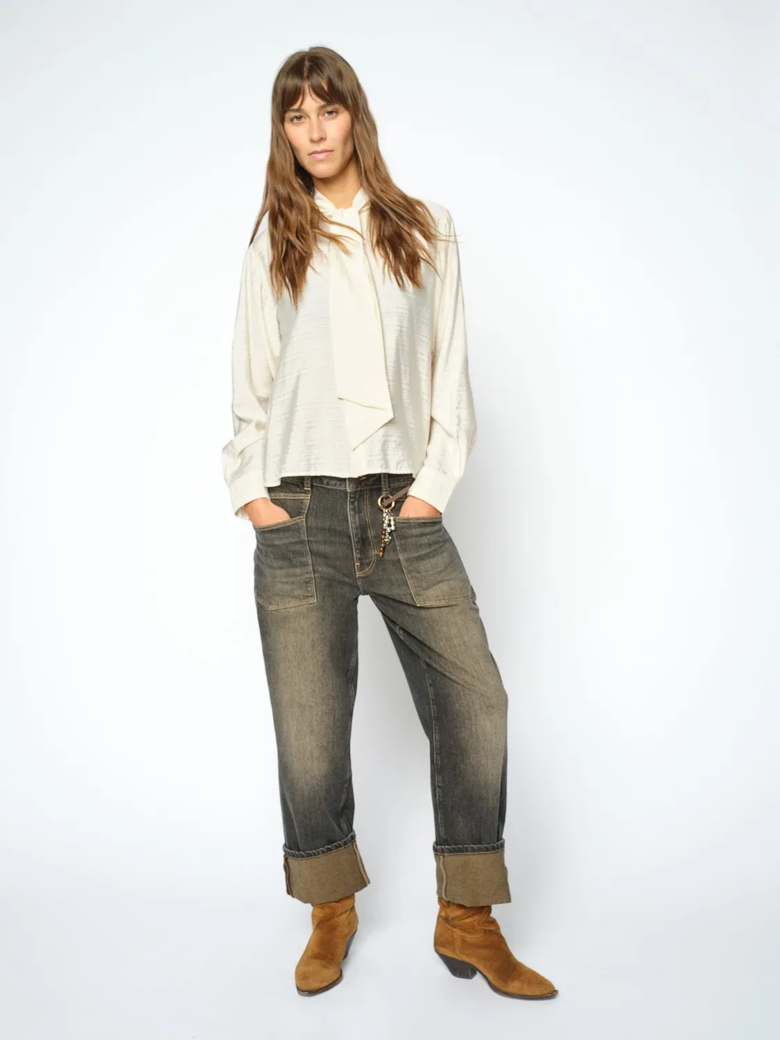 Mos Mosh Rachel Kyoto Boyfriend Jeans Grau washed