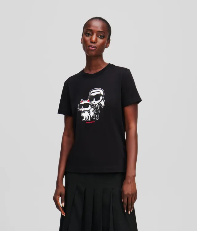 Karl Lagerfeld Ikon Karl & Choupette T-Shirt Bio-Baumwolle