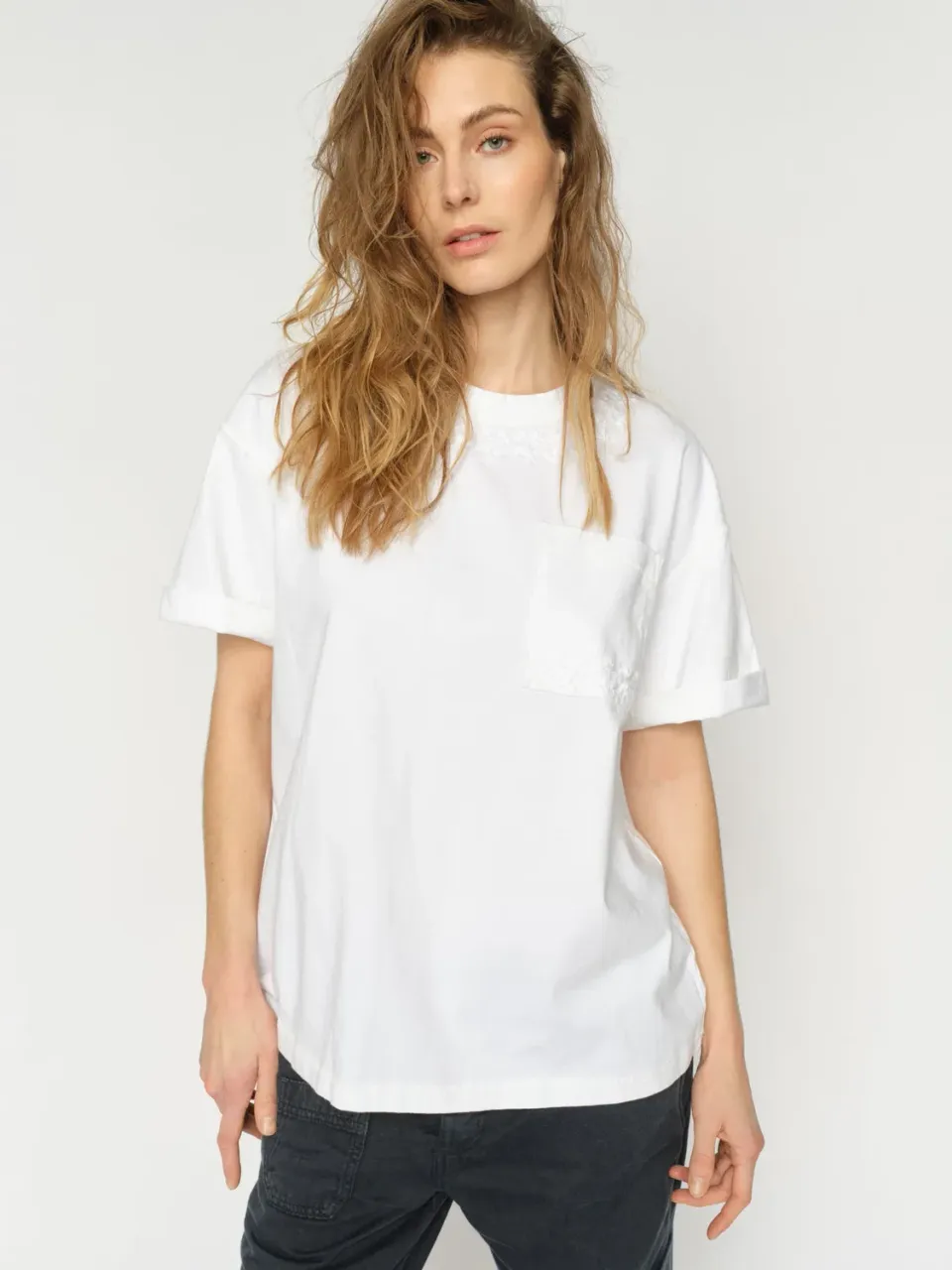 Mos Mosh MMHFlower Vintage T-Shirt Oversize Weiß Baumwolle