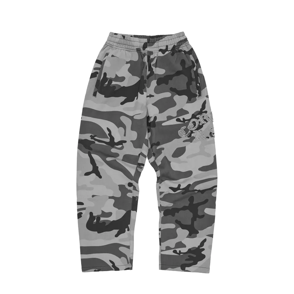 Corteiz Diplomatic Open Hem Sweatpant Jogginghose Washed Camo Baggy