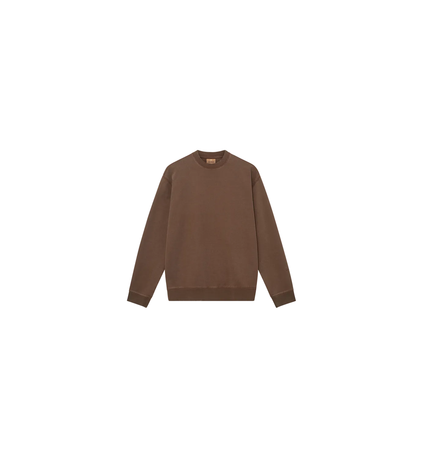 Mos Mosh French Faded Sweat Sweatshirt Chocolate Brown GOTS