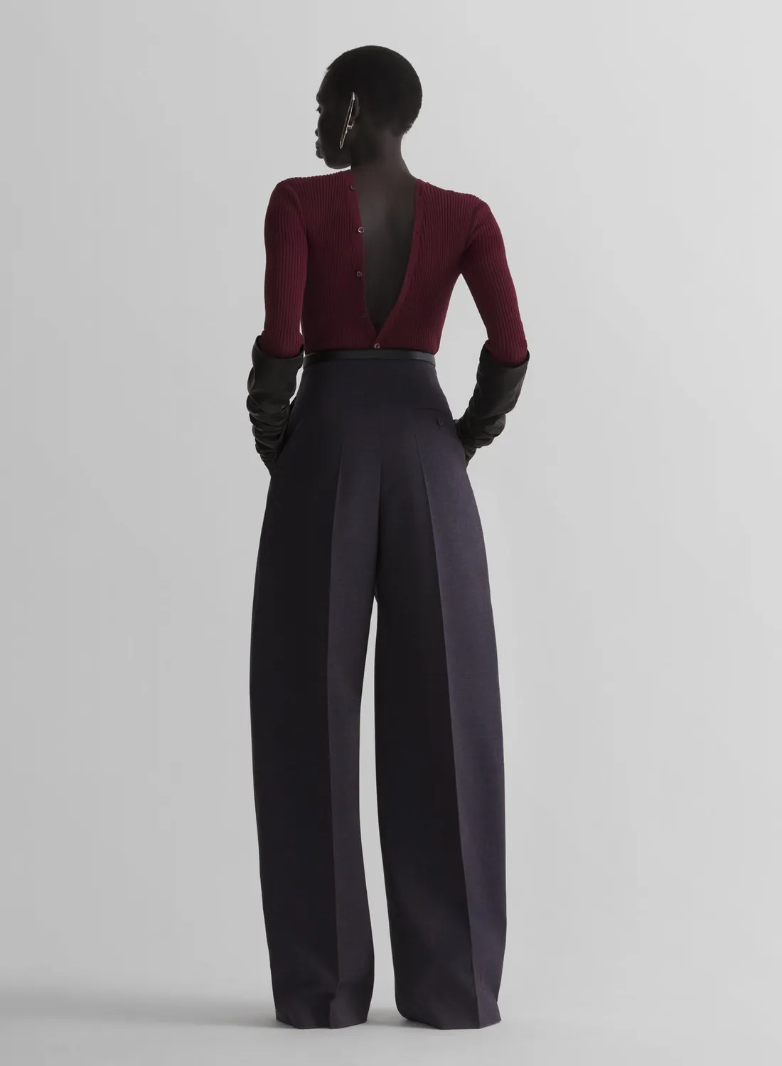 Mugler Knit Buttoned Bodyshort Bordeaux Body