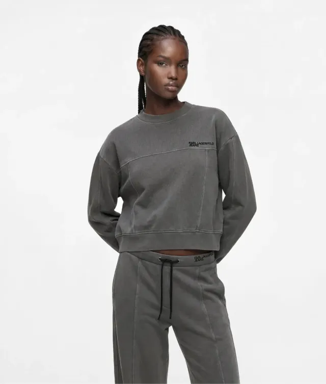 Karl Lagerfeld Jeans Boxy Washed Sweatshirt Wasch-Optik