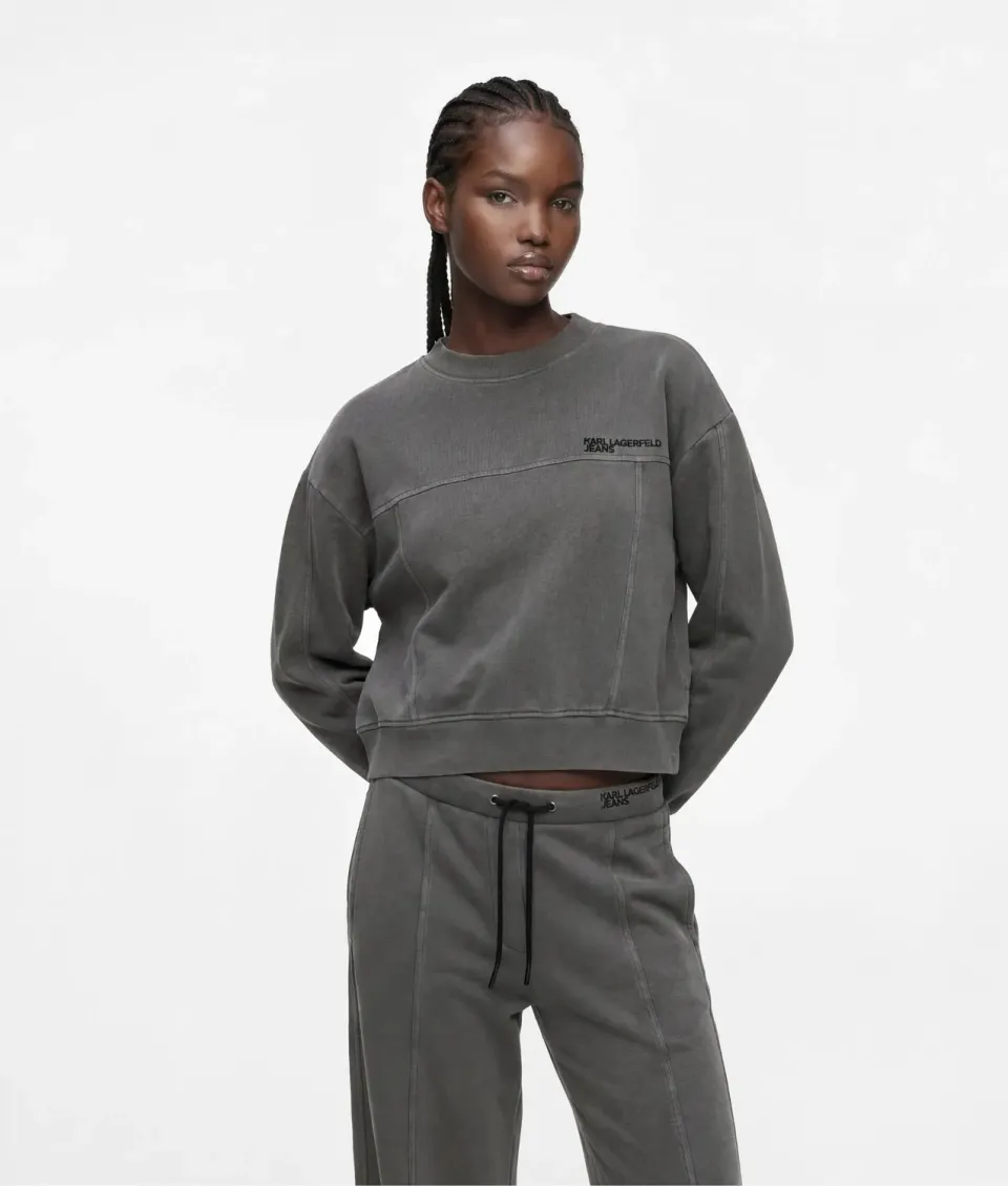 Karl Lagerfeld Jeans Boxy Washed Sweatshirt Wasch-Optik