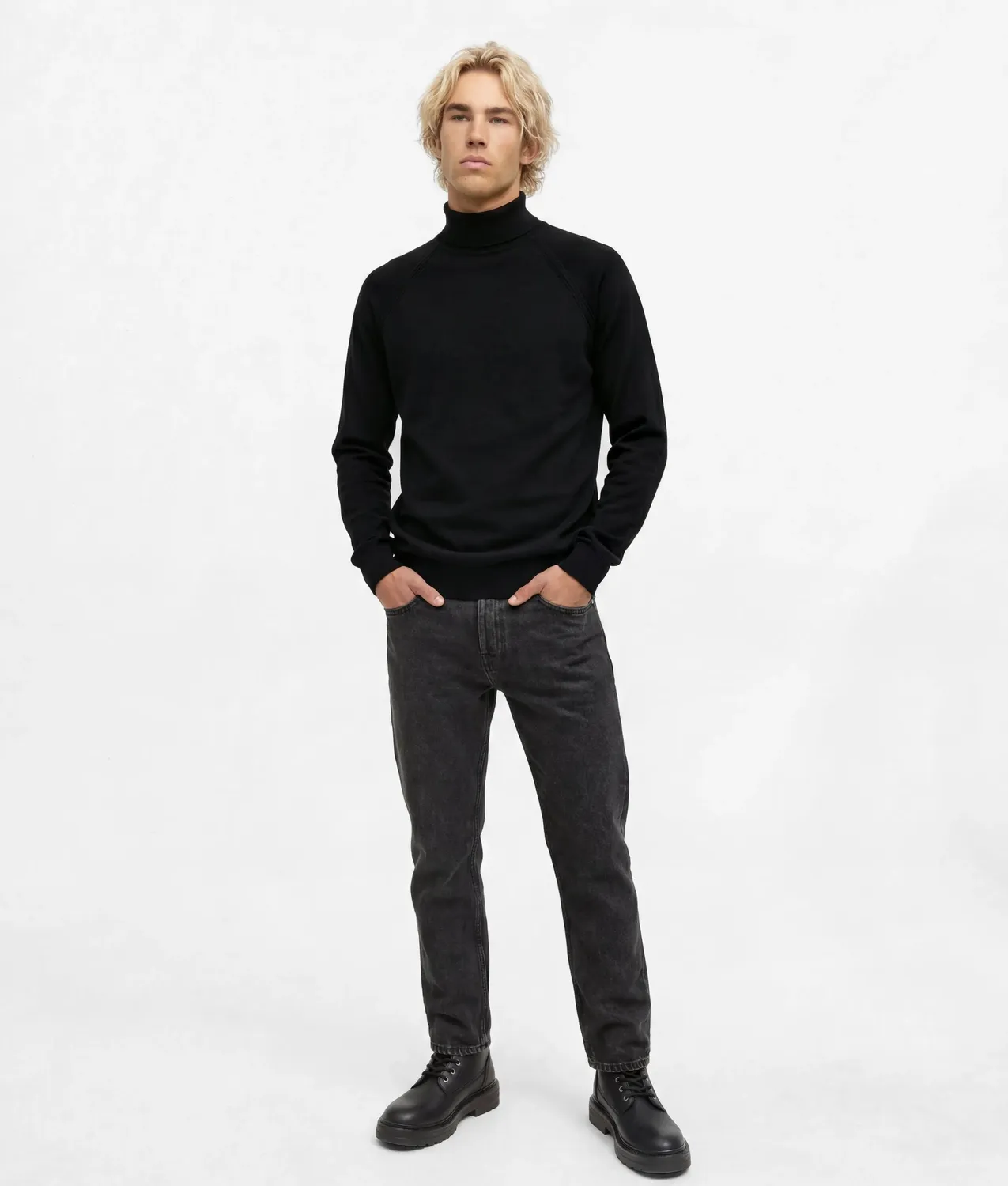 Karl Lagerfeld KL Jeans Rollkragenpullover M Leichtstrick