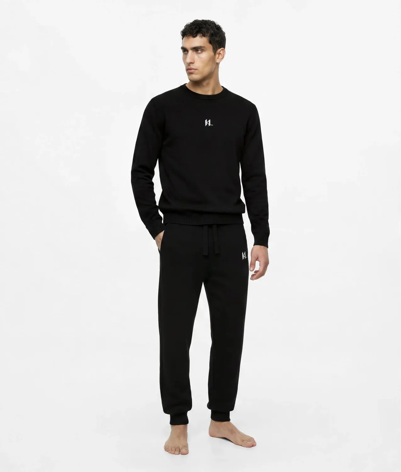 Karl Lagerfeld Monogram Cashmere Loungewear Hose Kaschmir