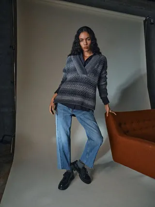 Mos Mosh MMMild Wave Strickpullover V-Ausschnitt bunt