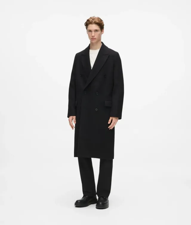 Karl Lagerfeld Mantel Wollmix lang zweireihig