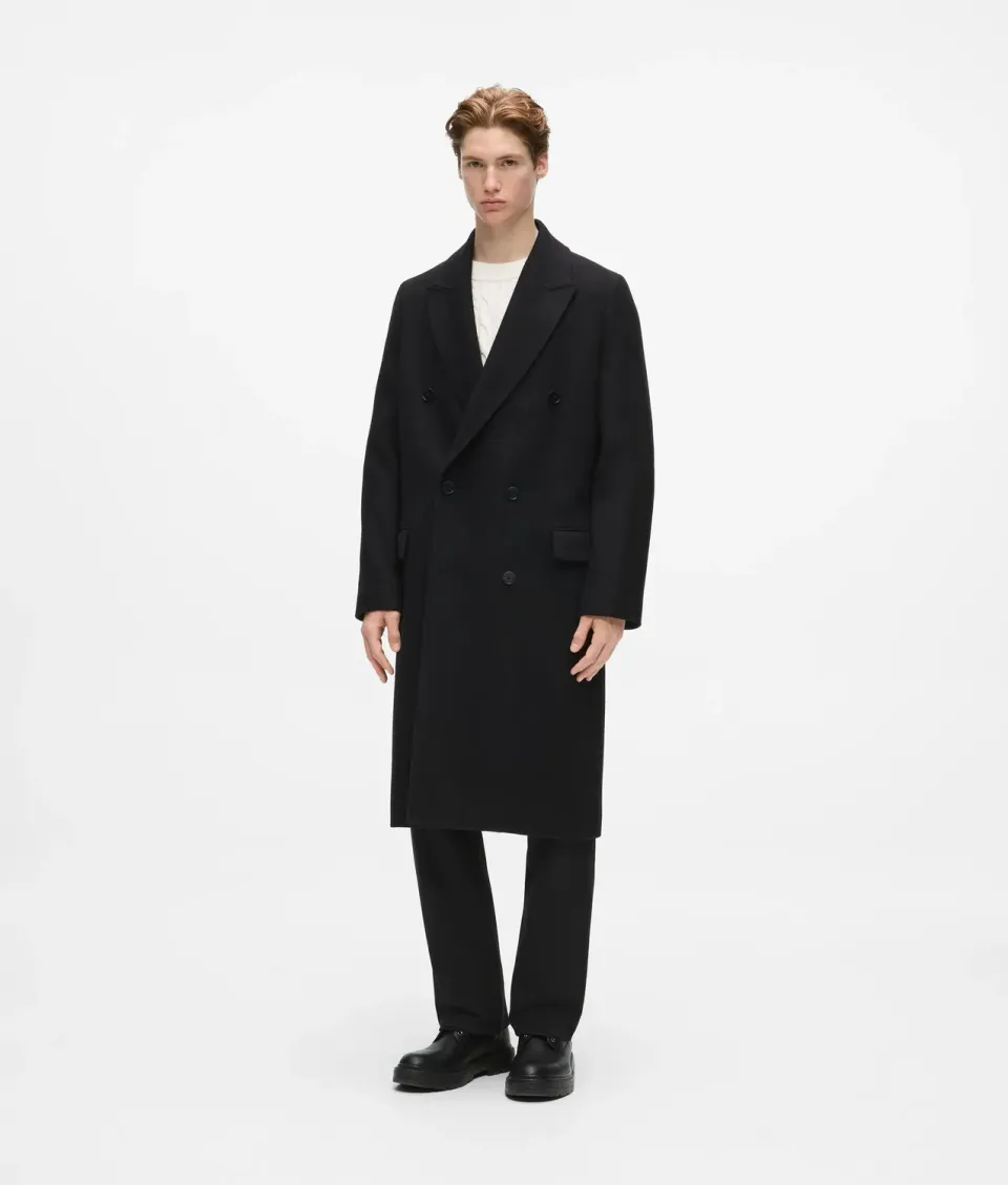 Karl Lagerfeld Mantel Wollmix lang zweireihig