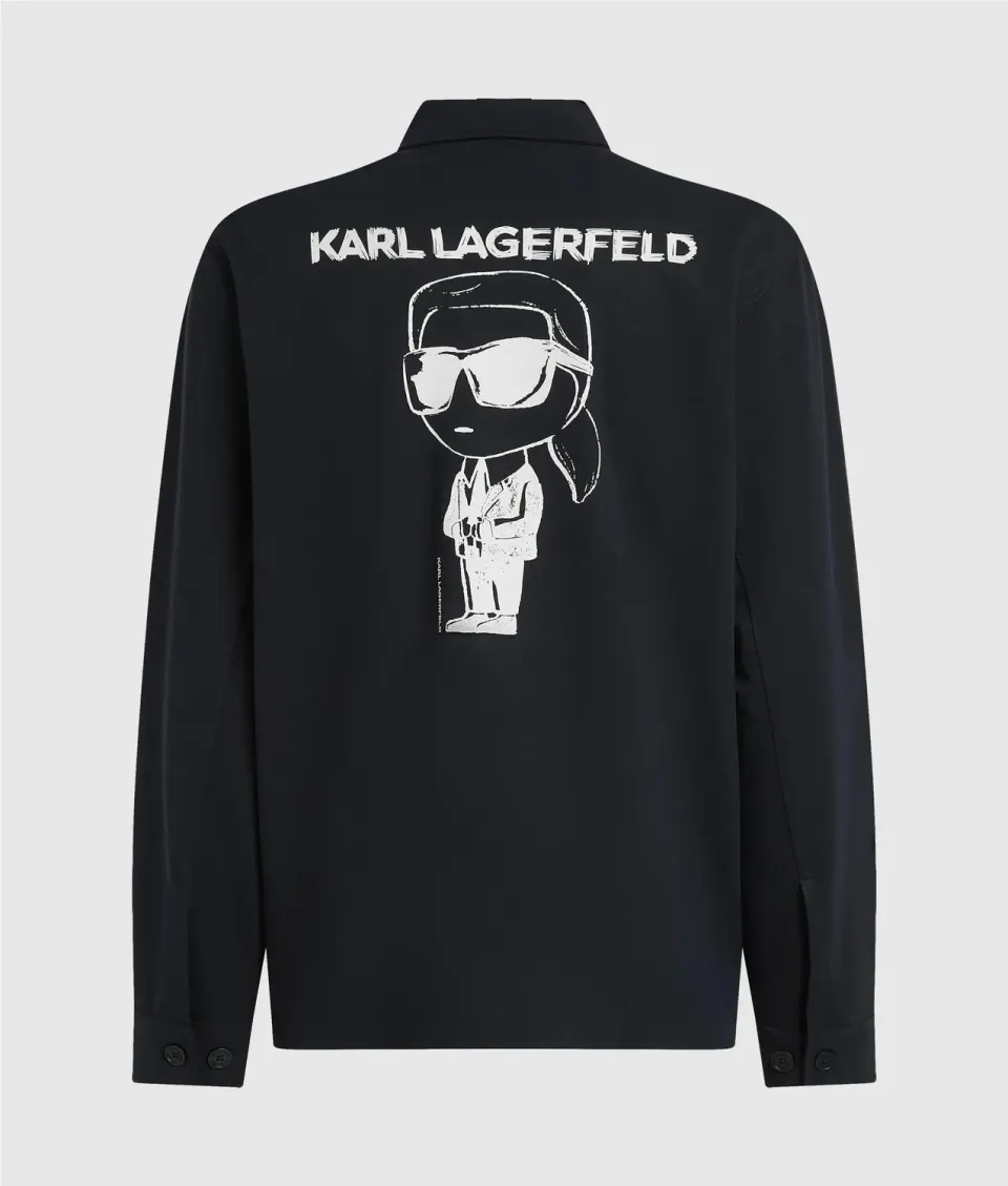 Karl Lagerfeld Ikon Jersey Overshirt Hemdjacke XS-XXL Viskose