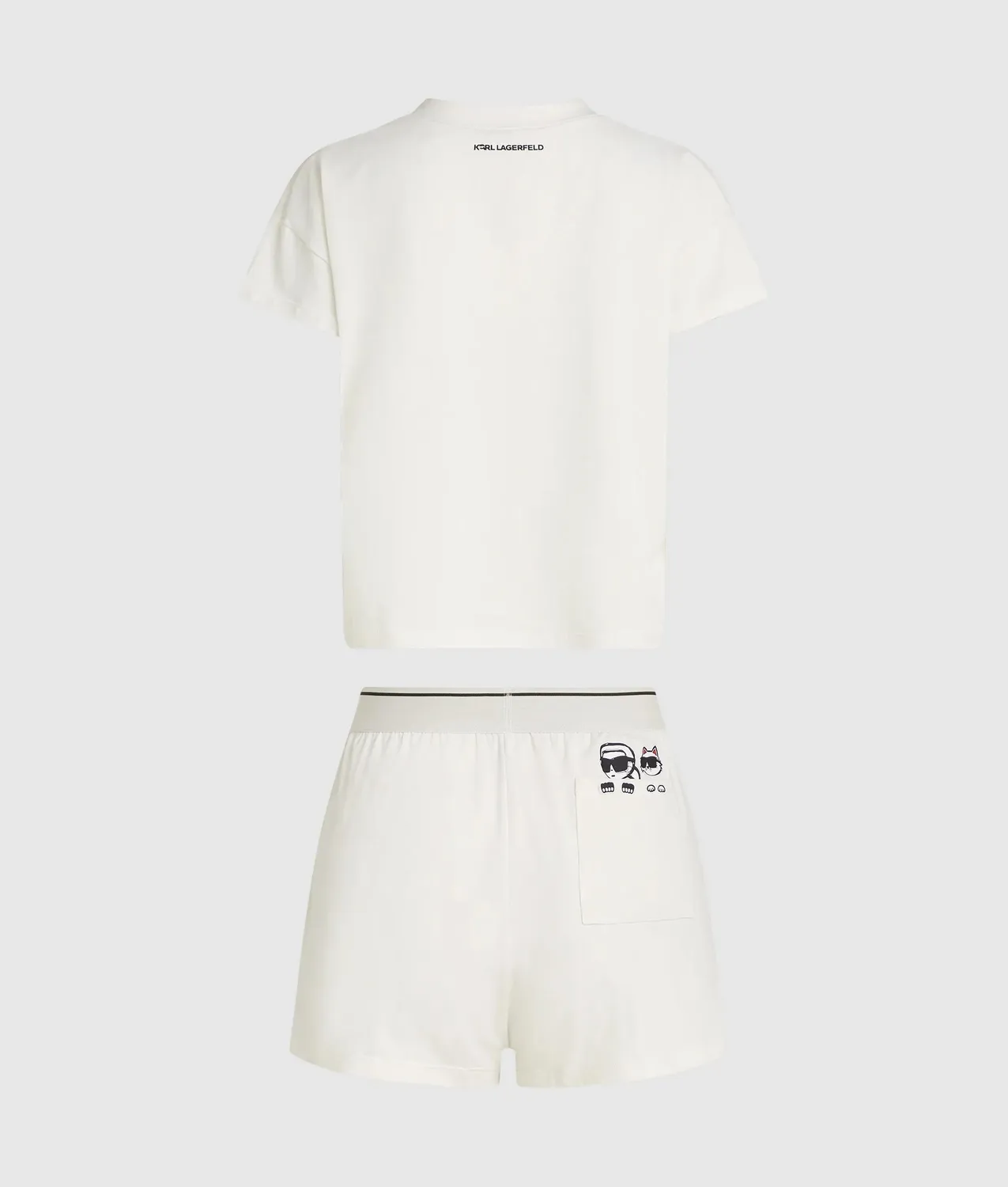 Karl Lagerfeld Ikon Pyjama Set Kurz Streifen