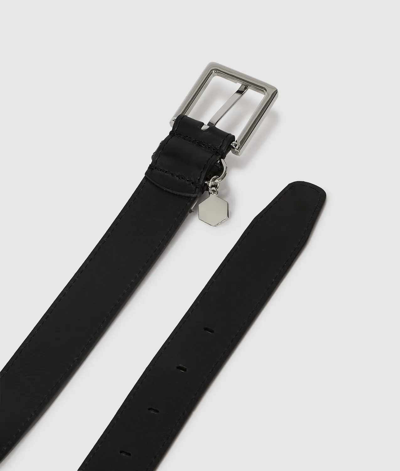 Karl Lagerfeld Logo Charm Gürtel Damen Echtleder Silber