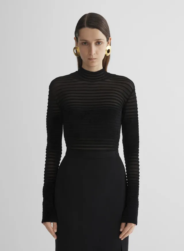 Mugler Cirque dHiver Top Schwarz Transparent