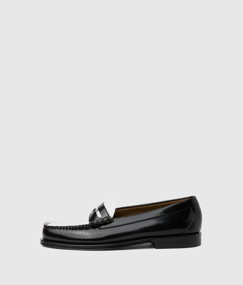 Karl Lagerfeld x G.H.Bass Penny Loafer Leder schwarz-weiß