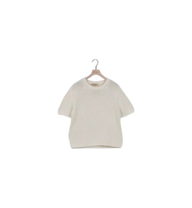Mos Mosh MMArin Cotton Knit Pullover Ecru M Kurzarm