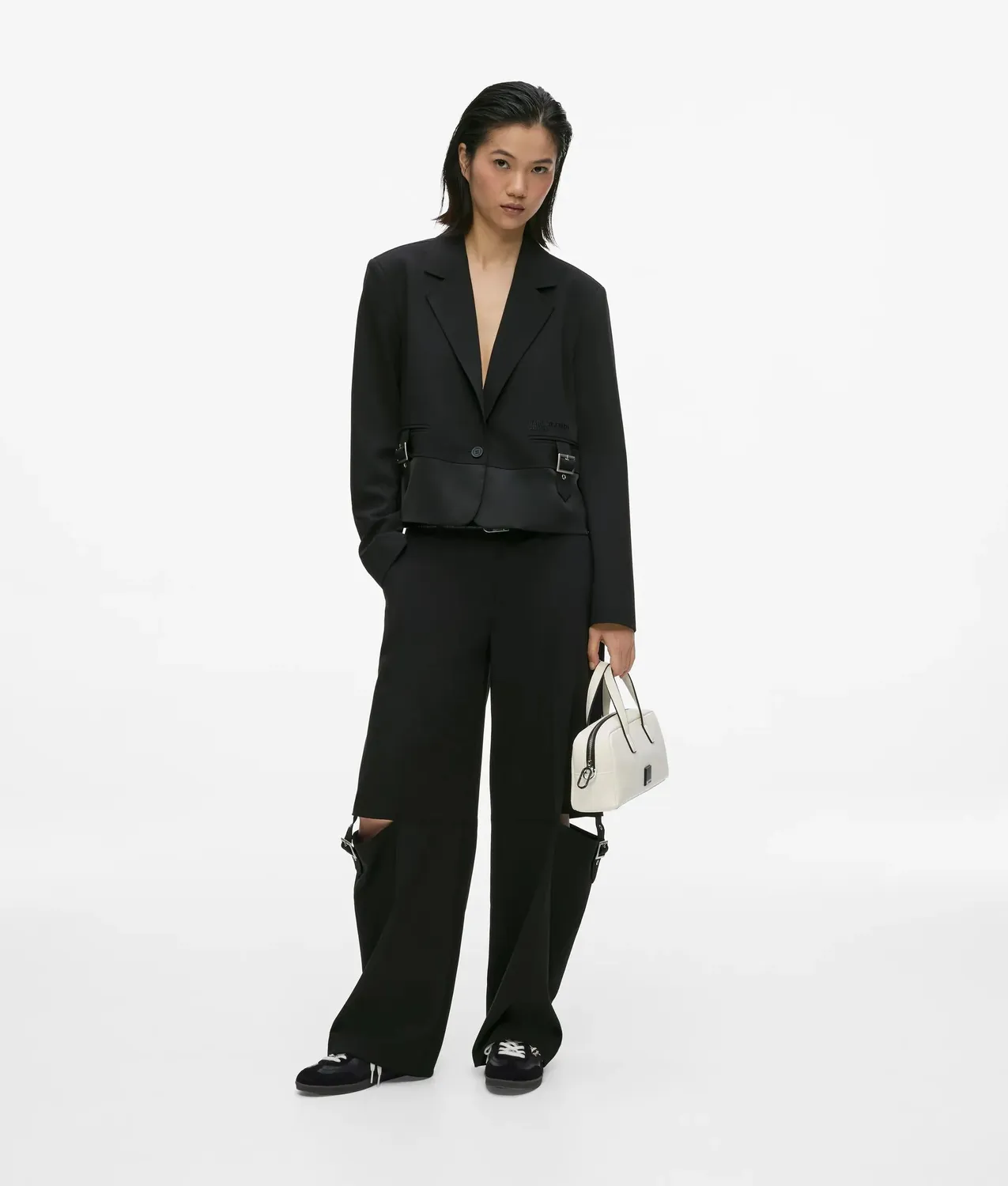 Karl Lagerfeld Buckle Blazer Damen einreihig schwarz