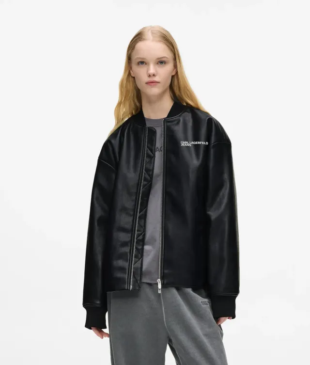 Karl Lagerfeld KL Jeans Bomberjacke Kunstleder