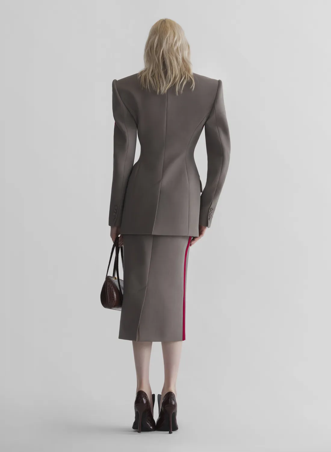 Mugler Pencil Skirt Midi Bicolor Wolle