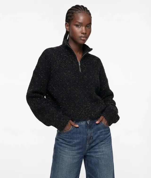 Karl Lagerfeld Fluffy Half-Zip Pullover Kuschel Relaxed