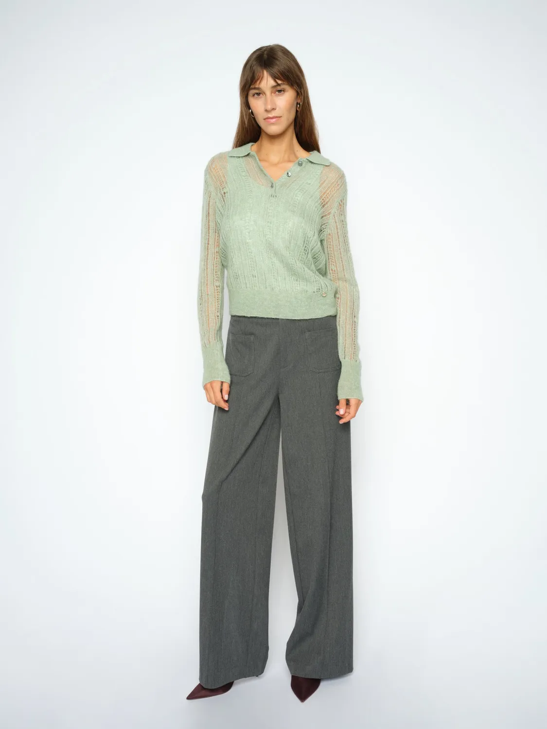 Mos Mosh MMIlma Knit Strickpullover Frosty Green