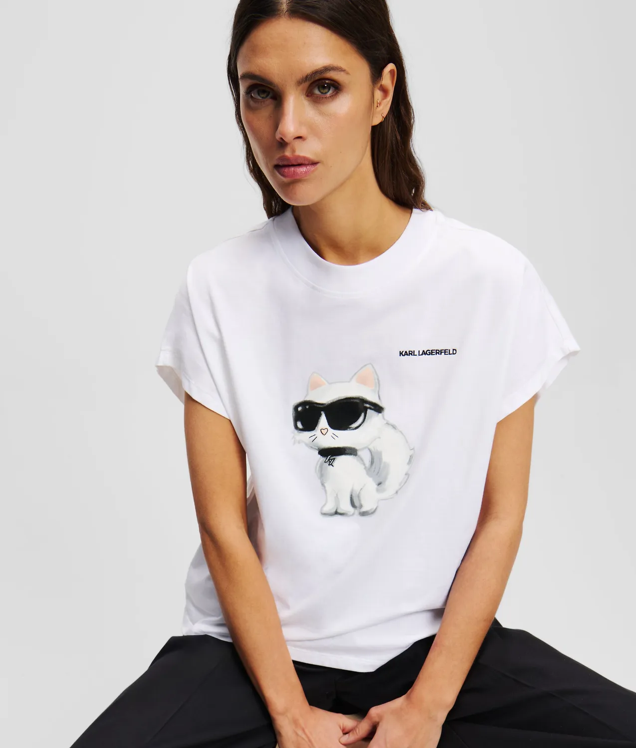 Karl Lagerfeld Ikon Choupette T-Shirt Oversize Aquarell