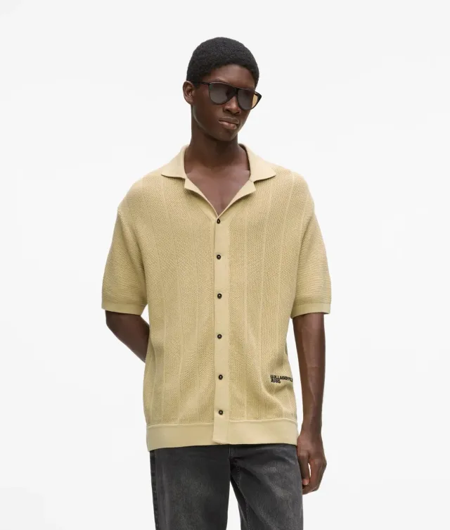 Karl Lagerfeld KL Jeans Strick-Polo Kurzarm Knopfleiste