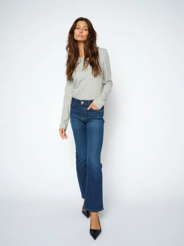 Mos Mosh MMAshley Deluxe Jeans Blau Flare Stretch