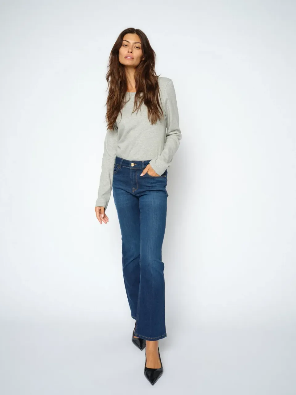 Mos Mosh MMAshley Deluxe Jeans Blau Flare Stretch