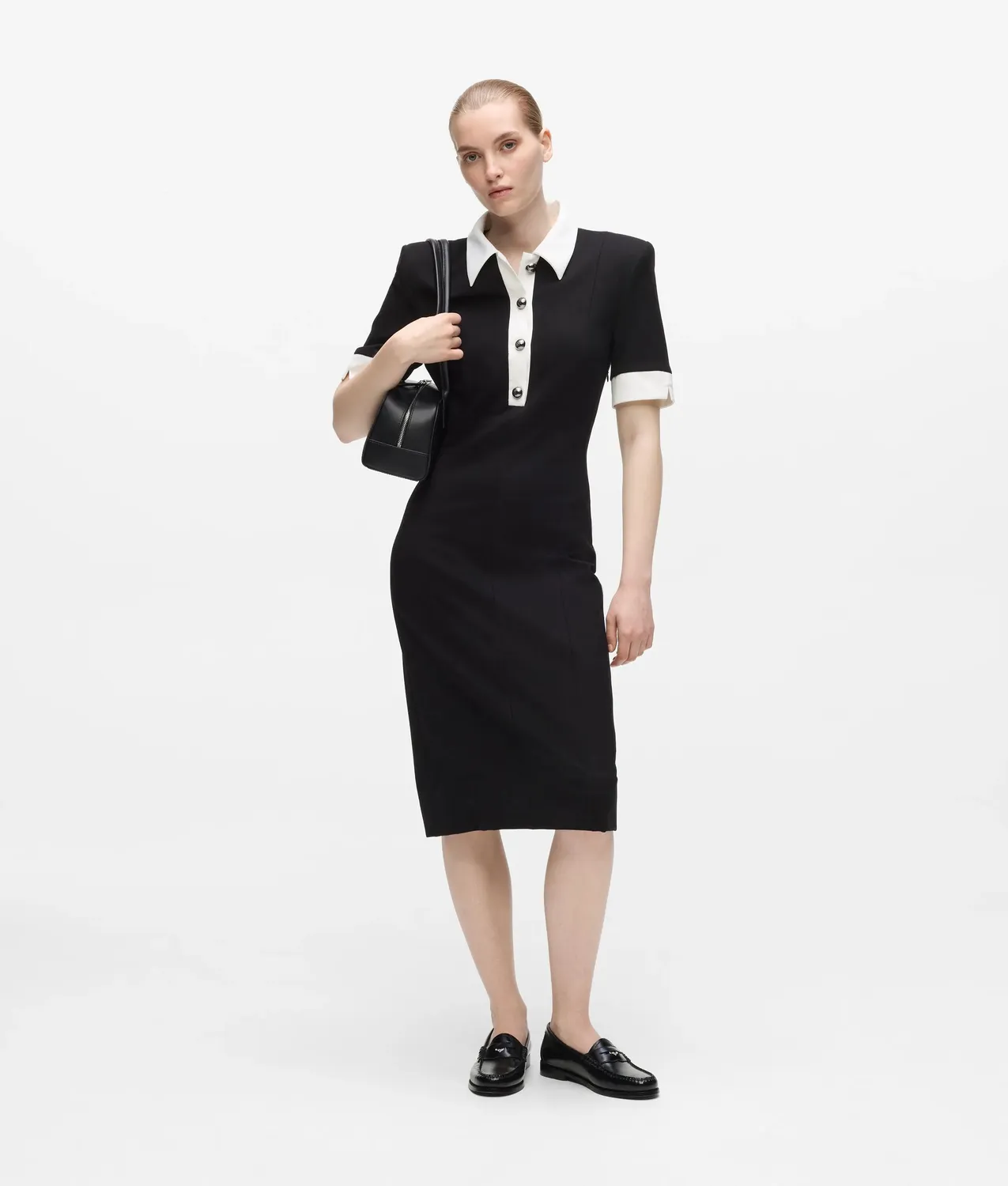 Karl Lagerfeld Contrast Collar Kleid Kontrastkragen