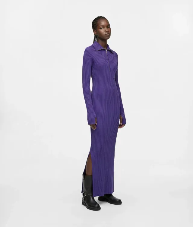 Karl Lagerfeld KL Jeans Zipped Maxi Strickkleid Ripp