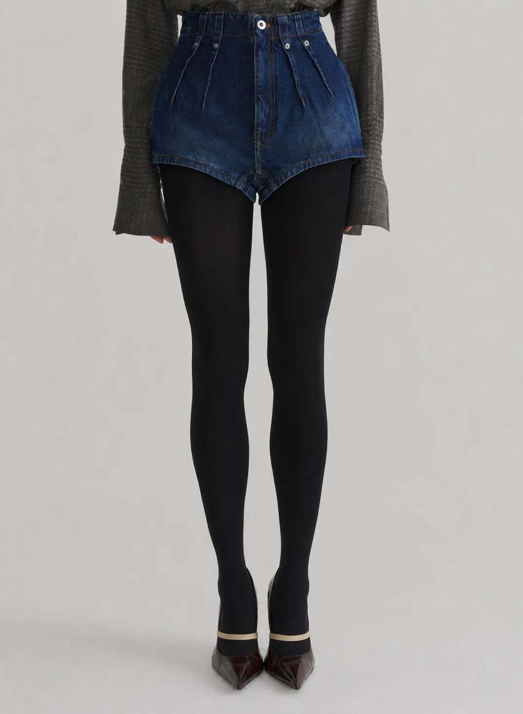 Mugler Tailored Shorts Jeansshorts washed denim