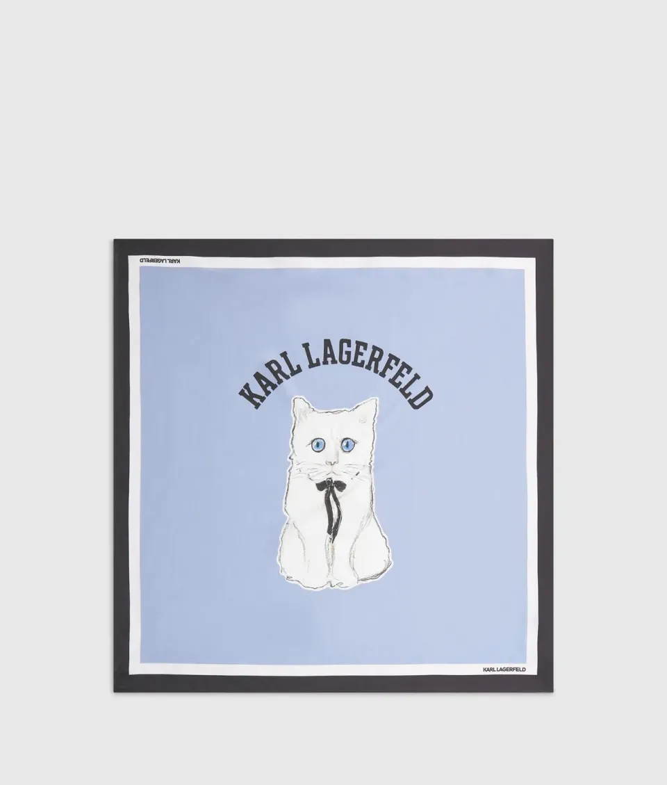 Karl Lagerfeld Ikon Choupette Silk Scarf Seide Tuch