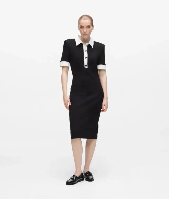 Karl Lagerfeld Contrast Collar Kleid Kontrastkragen
