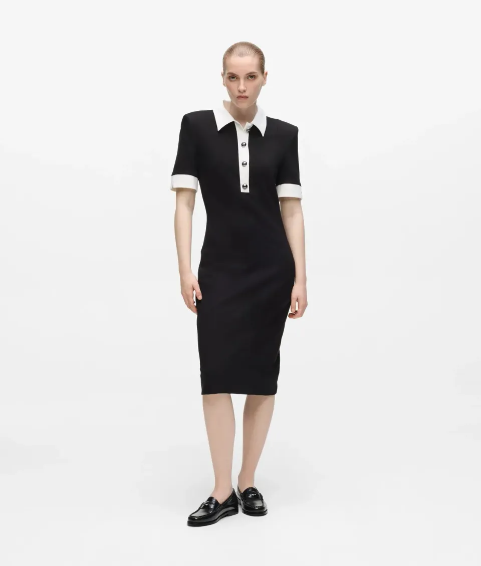 Karl Lagerfeld Contrast Collar Kleid Kontrastkragen