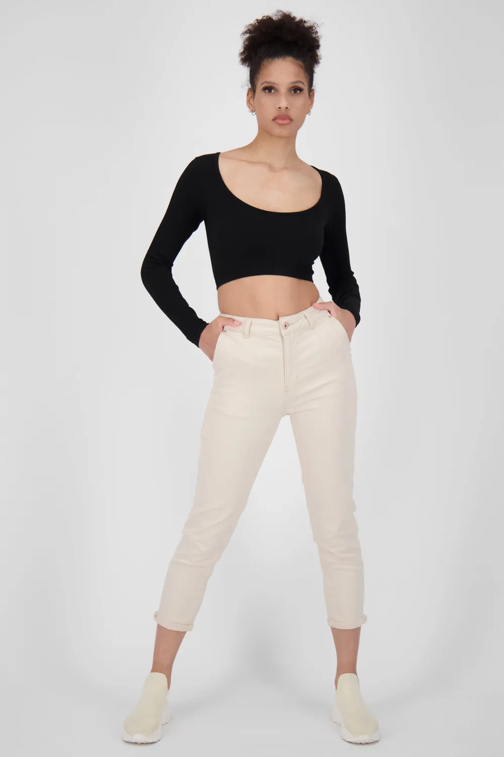 Alife & Kickin LaureenAK DNM R Mom Jeans Beige Damen