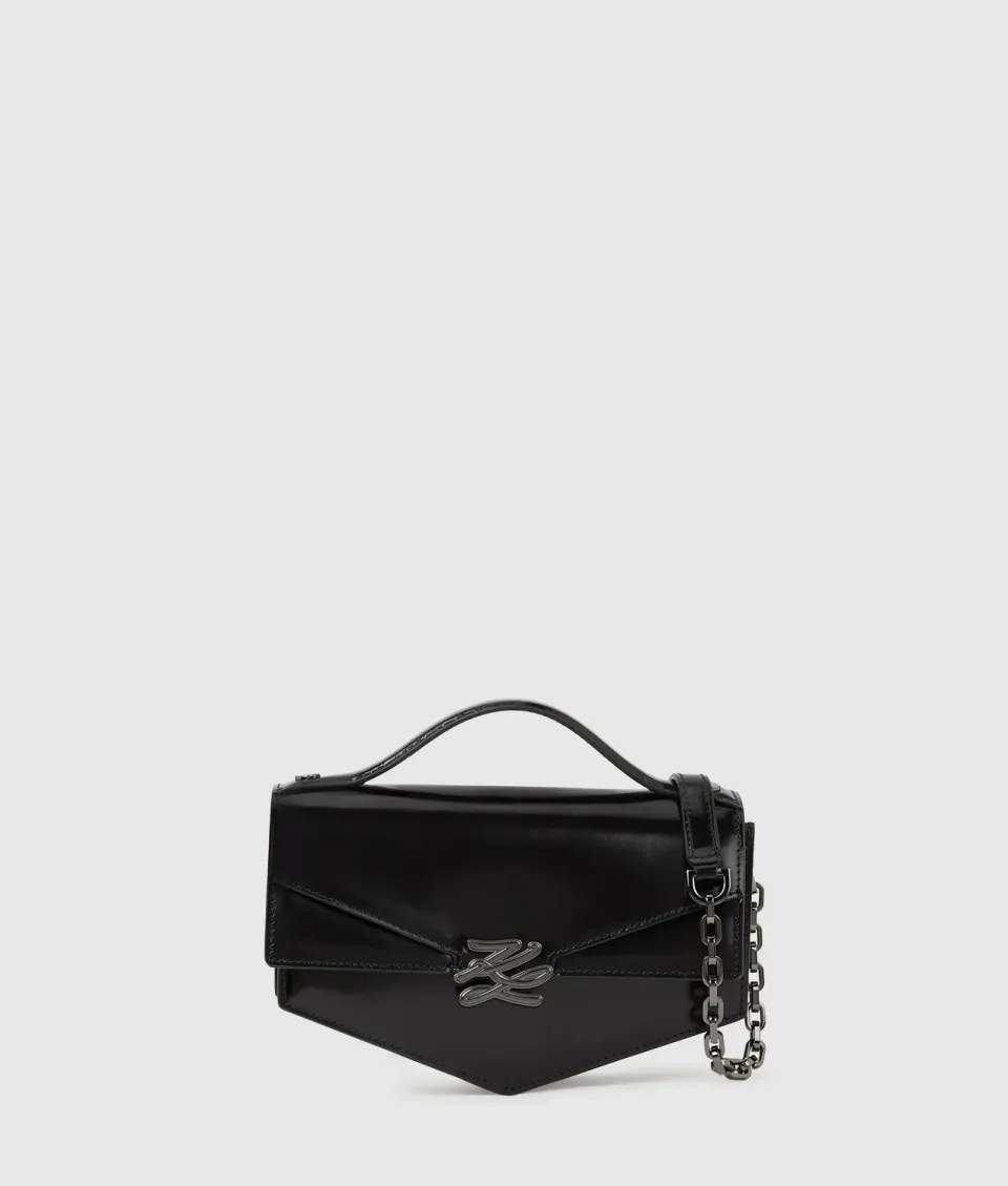 Karl Lagerfeld KL Studio Autograph Crossbody Leder schwarz