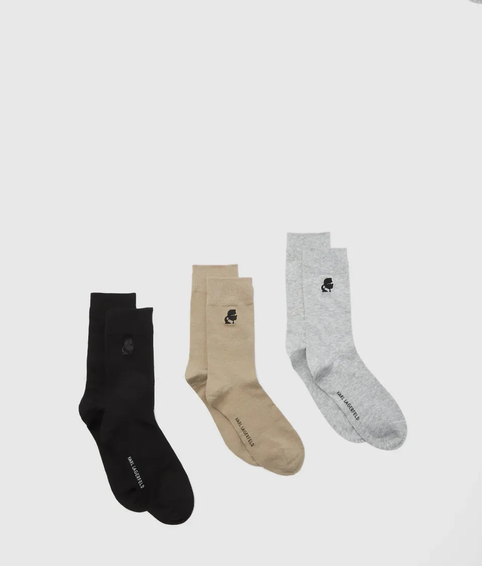 Karl Lagerfeld Ikon Kameo Socken 3er Pack Schwarz